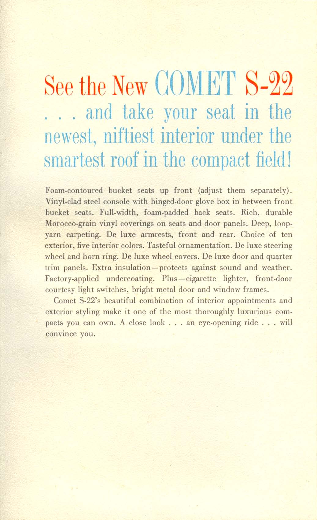 1962 Mercury Comet S22 Folder Page 3